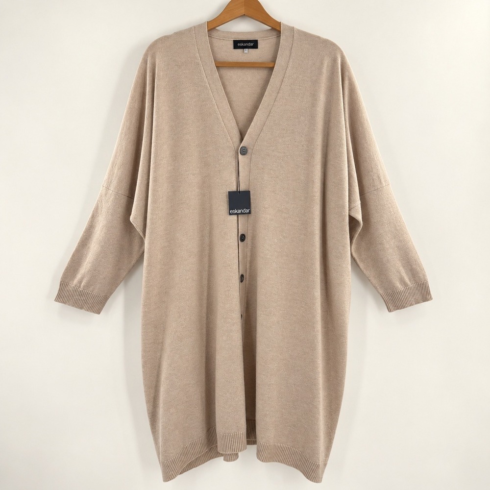 Eskandar Quiet Luxury Cashmere Cardigan Women 1 Oversized Minimalist Neutral